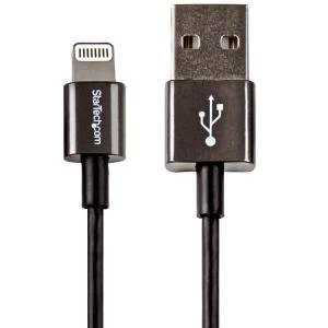 1m Metal Lightning To USB Cable Black