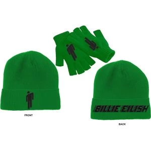 Billie Eilish - Blohsh Unisex Beanie Hat & Glove Set - Green