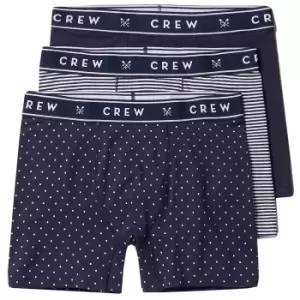 Crew Clothing Mens 3 Pack Comfortable Jersey Boxer Shorts Medium- Waist 33-35'
