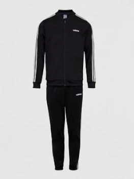 adidas Back To Basic 3-Stripe Tracksuit - Black/White, Size L, Men