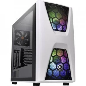 Thermaltake COMMANDER C34 TG Midi tower PC casing, Game console casing White, Black 2 built-in LED fans, Built-in fan, LC compatibility, Window, Dust