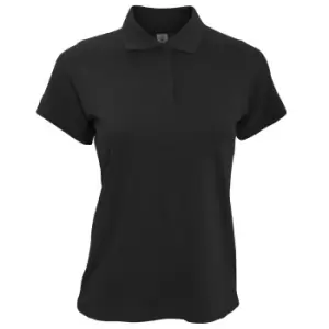 B&C Safran Pure Ladies Short Sleeve Polo Shirt (M) (Black)