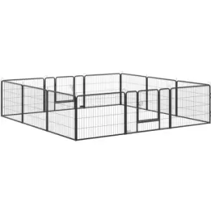 Pawhut - 12-Panel Pet Playpen, Heavy-Duty Dog Cage w/ Lockable doors, 80 x 60cm