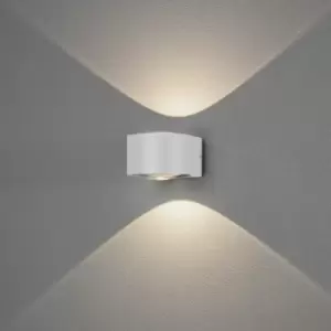 Gela Outdoor Modern Up Down Wall Light White 2x 6W LED, IP54
