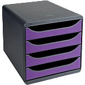 Exacompta Drawer Unit Big-Box Polystyrene Black, Purple 27.8 x 34.7 x 26.7 cm