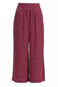 French Connection Aubine Drape Printed Trousers Red