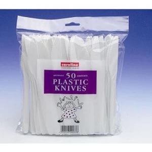 Caroline White Plastic Knives (50)