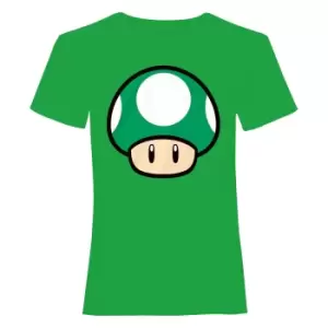 Super Mario Unisex Adult 1-UP Mushroom T-Shirt (M) (Green)