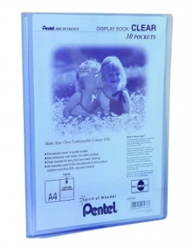 Pentel Recycology A4 Display Book Clear 30 Pockets Blue PK10