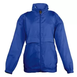 SOLS Kids Unisex Surf Windbreaker Jacket (Water Resistant And Windproof) (9-11) (Royal Blue)