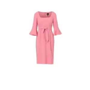 Adrianna Papell Bell Sleeve Tie Front Dress - Pink
