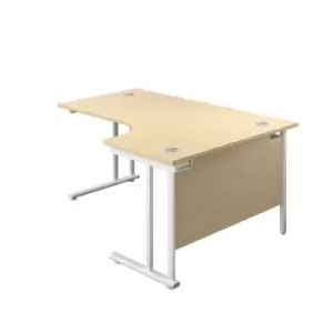 1800 X 1200 Twin Upright Right Hand Radial Desk Maple-White