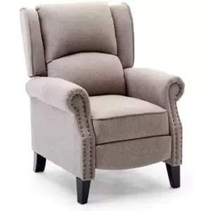More4homes - charlotte modern fabric pushback recliner armchair sofa accent chair reclining (Pumice) - Pumice