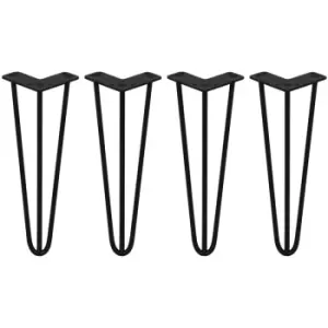 4 x Hairpin Leg - 14 - Black - 3 Prong - 10m - Black