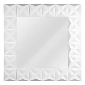 100cm 3D Effect Wall Mirror in White Gloss