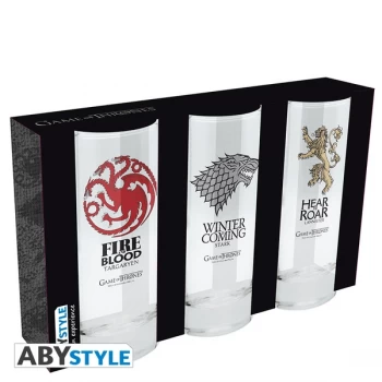 Game Of Thrones - House Glasses (Set of 3)