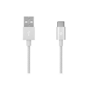 TTEC AlumiCable 1.2m Type-C 2.0 to USB Data and Charging Cable - Silver