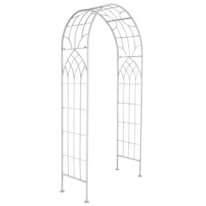 Charles Bentley Wrought Iron Arch With Bench White - wilko - Garden & Outdoor
