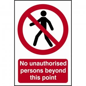 Scan No Unauthorised Persons Beyond This Point Sign 400mm 600mm Standard