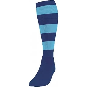 Precision Hooped Football Socks Boys Navy/Sky