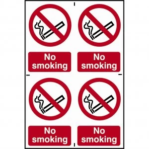 Scan No Smoking Sign Pack of 4 100mm 150mm Standard