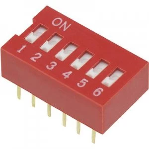 DIP switch Number of pins 6 Slide type TRU COMPONENTS DSR 06