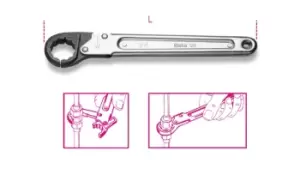 Beta Tools 120 11 Ratchet Opening Bi-Hex Single End Wrench 11mm 001200011