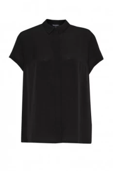 French Connection Classic Crepe Short Sleeve Shirt Black