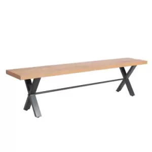 Kettle Interiors Wooden 1.3m Dining Bench With Metal Cross Legs