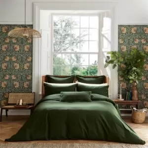 Morris and Co Linen Cotton Duvet Cover Green - Green