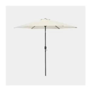 Vonhaus - 2.7m Tilting Garden Parasol - UV30+ - Outdoor Umbrella with Crank & Tilt Function - Ivory/Cream