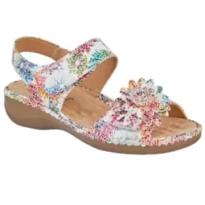 Boulevard Womens/Ladies Floral Twin Touch Fastening Sandal (5 UK) (Multicoloured)