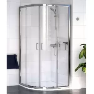Shine 6 Quadrant Shower Enclosure 800mm x 800mm Silver Frame - Clear Glass - Aqualux