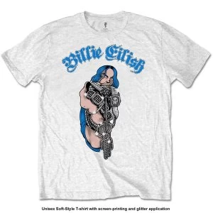Billie Eilish - Bling Mens Medium T-Shirt - White