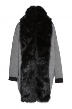 French Connection Double Sided Vhari Faux Fur Coatigan Grey