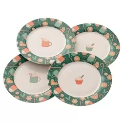 Christmas Cupcakes Set of 4 Tea Plates