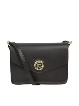 Pure Luxuries London Langdale Flap Over Leather Cross Body Bag - Black, Women