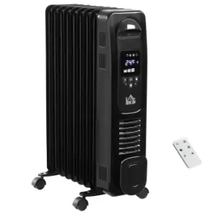 Etna Oil Filled 9 Pipe 2180W Radiator Electric Heater with 3 Heat Settings & Remote Control - Black
