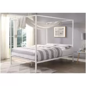 Chalfont White Four Poster Metal Small Double Bed Frame 4ft - White