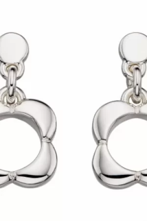 Ladies Orla Kiely Silver Plated Open Flower Earrings E5474