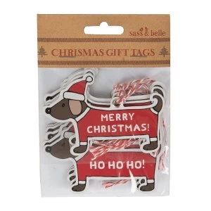 Sass & Belle Christmas Dachshund Gift Tags - Set of 12