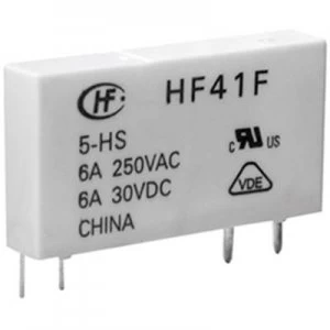 PCB relays 5 Vdc 6 A 1 change over Hongfa HF41F00