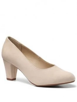 Hotter Joanna Suede Court Shoes - Nude, Buttermilk, Size 8, Women