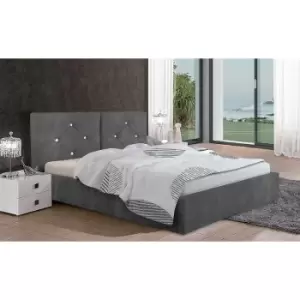 Envisage Trade - Cubana Upholstered Beds - Plush Velvet, Double Size Frame, Grey - Grey
