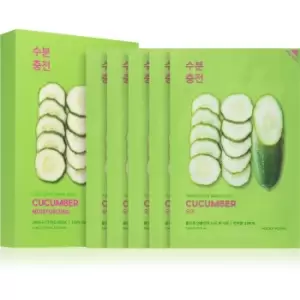 Holika Holika Pure Essence Cucumber Soothing Sheet Mask for Sensitive, Redness-Prone Skin 5x20 ml