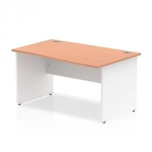 Trexus Desk Wave Right Hand Panel End 1400x800mm Beech Top White