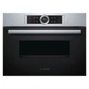 Bosch Serie 8 CMG633BS1B 45L Built In Compact Oven Microwave