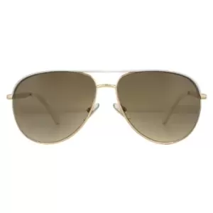 Aviator Rose Gold Ivory Brown Gradient Sunglasses