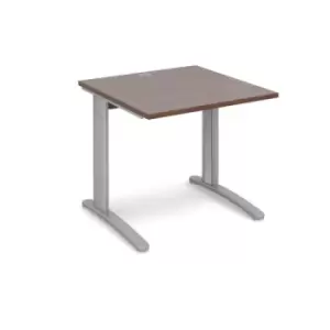 Office Desk Rectangular Desk 800mm Walnut Tops With Silver Frames 800mm Depth TR10