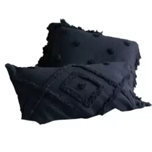 Linen House Adalyn Housewife Pillowcase (Pack of 2) (50cm x 75cm) (Indigo Blue) - Indigo Blue
